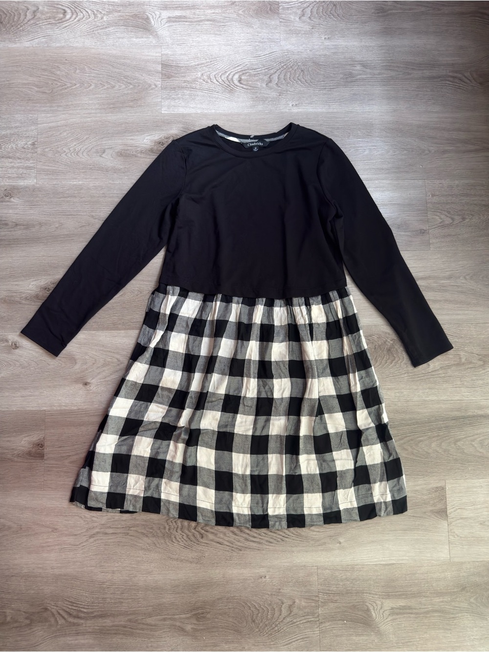 Chadwicks Buffalo Plaid Fall Dress Size M NWOT Side Pockets